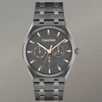 Ck Motion Men Quartz Grey Dial Multi-Function Stainless Steel Watch
